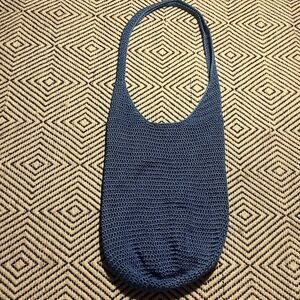 CROCHETED BRIGHT BLUE CROSSBODY BAG  Cotton Y2K Aquamarine mermaid core